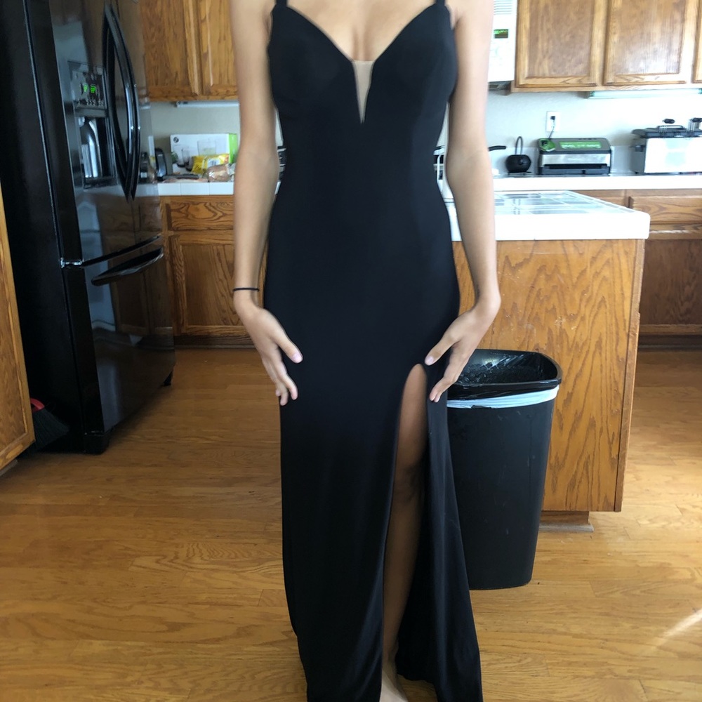 CLASSIC ALL BLACK PROM DRESS (worn once)